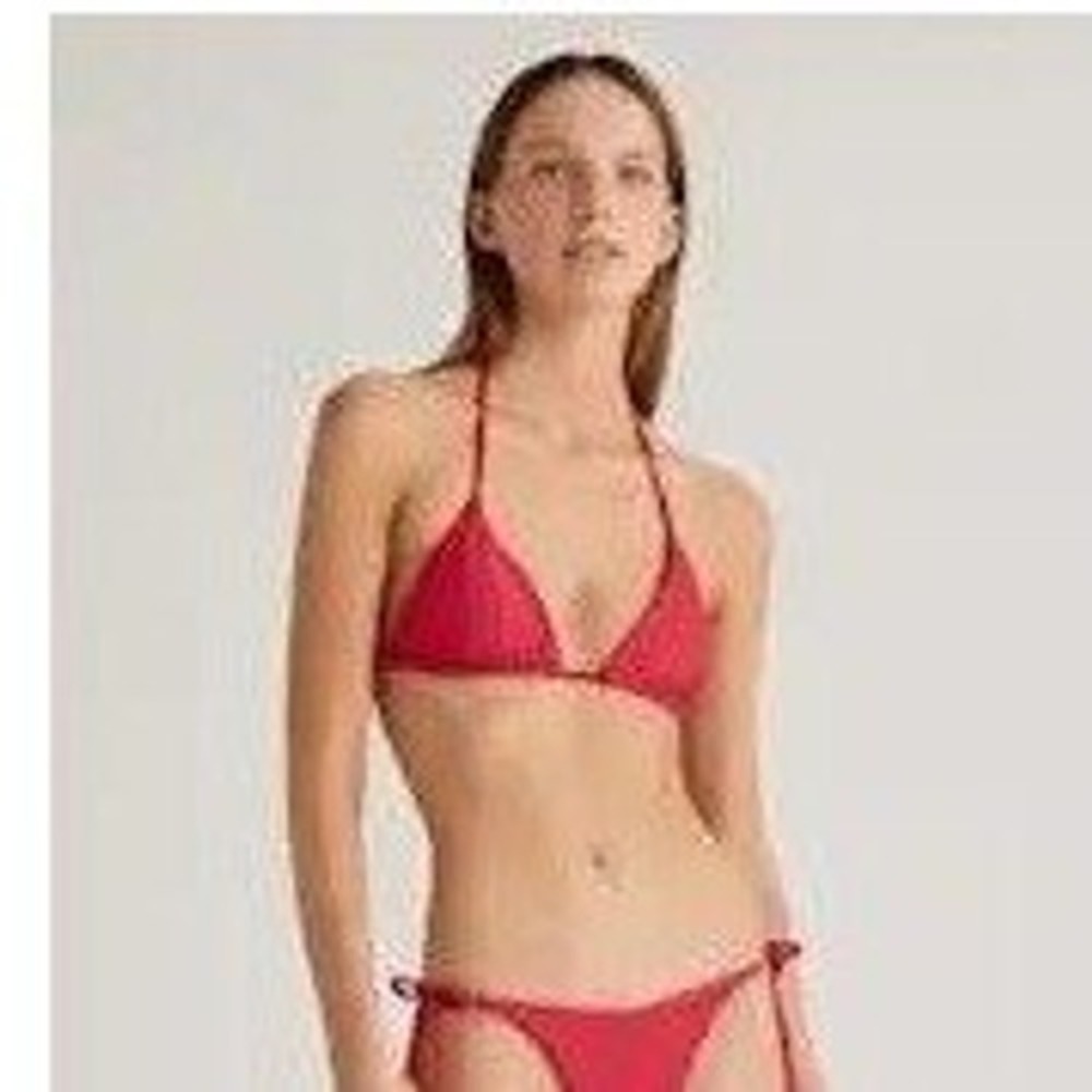 Quince NWT Berry Italian Triangle String Bikini Top Sustainable Size XS‎ 0-2
